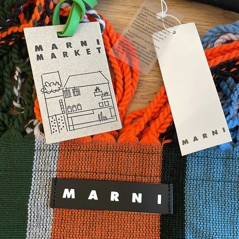 MARNI Woven Market bag with dust bag - Picture 3 of 3